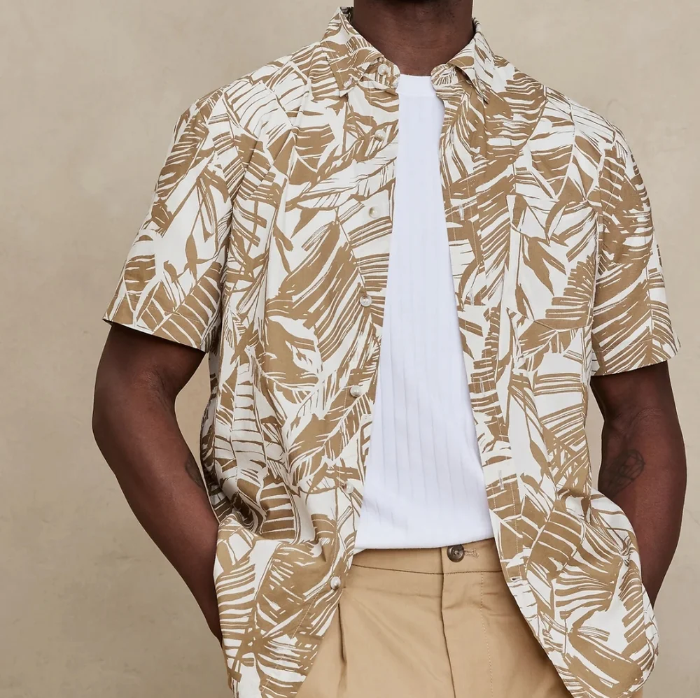 Banana Republic Men's Soft-Wash Short Sleeve Shirt 🆕 Size Large